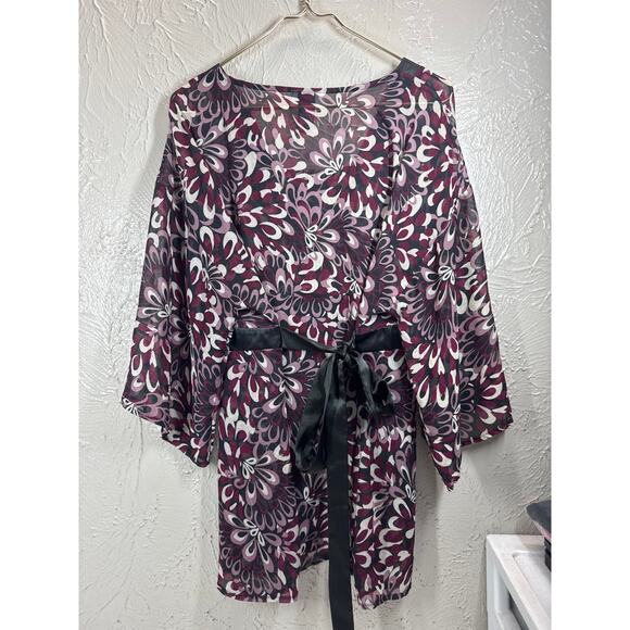 Studio 1940 Womens Long Sleeve Black Purple Sheer Top‎ Shirt Plus Size 18/20 - Picture 2 of 5